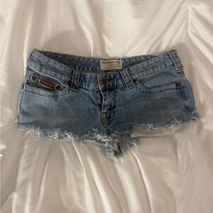 American Rag Women's Frayed Hem micro Blue Jean Shorts